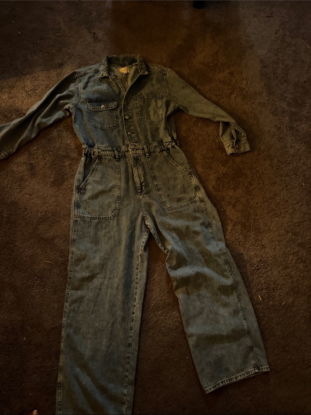 Universal Thread Denim Utility Overalls in Faded Blue